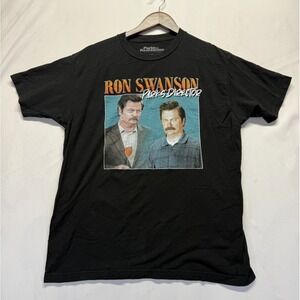 Parks And Recreation T Shirt Mens Large Black Ron Swanson Parks Director Graphic
